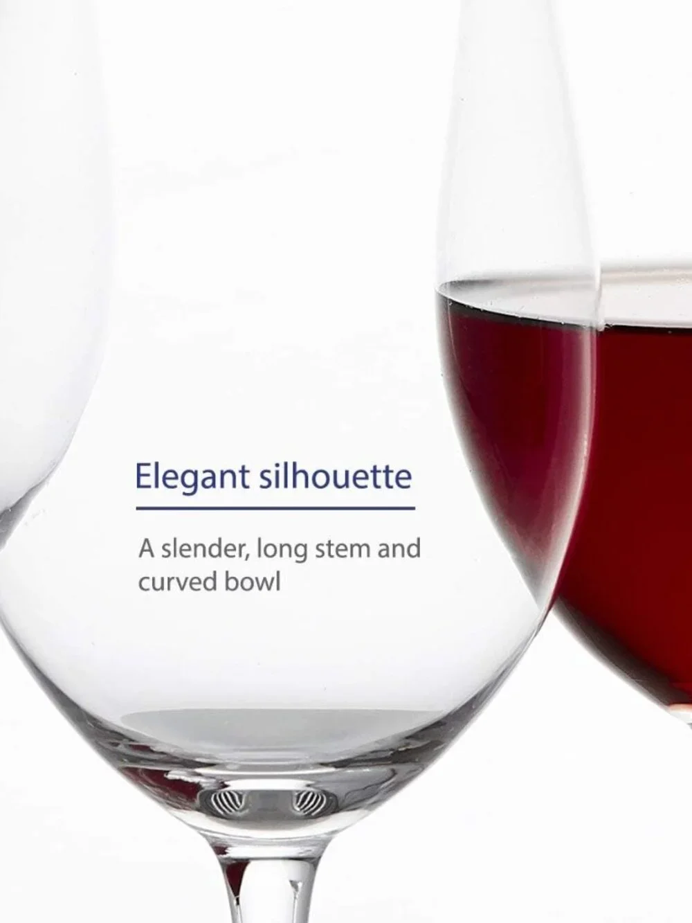Classic Wine Glasses with Stems l (15oz) l Hand Blown Premium Crystal l Set of 4